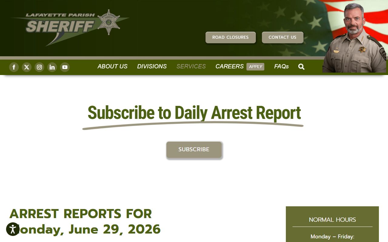 Lafayette Parish arrest records daily arrest report signup