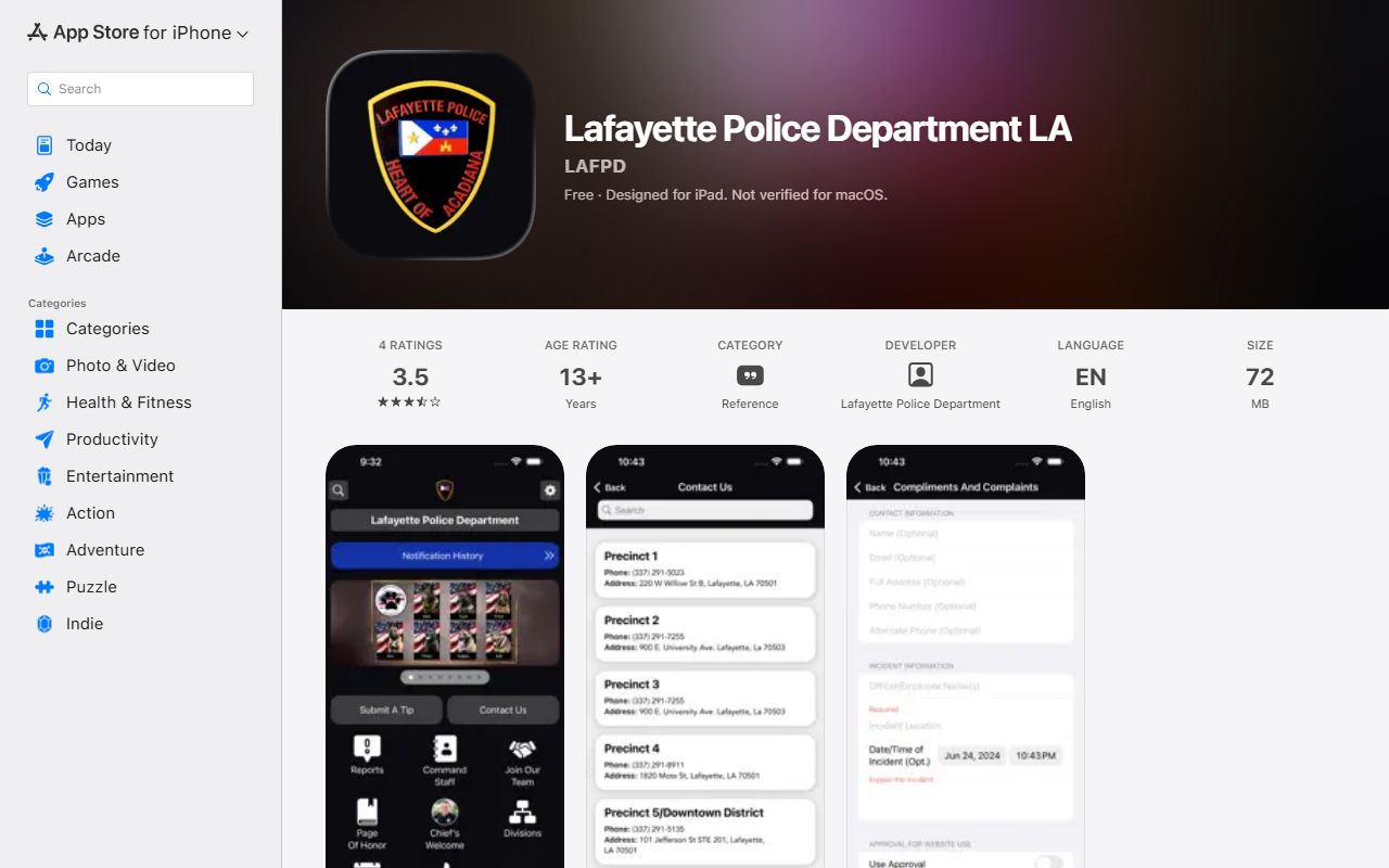 Lafayette Parish arrest records Lafayette Police Apple app