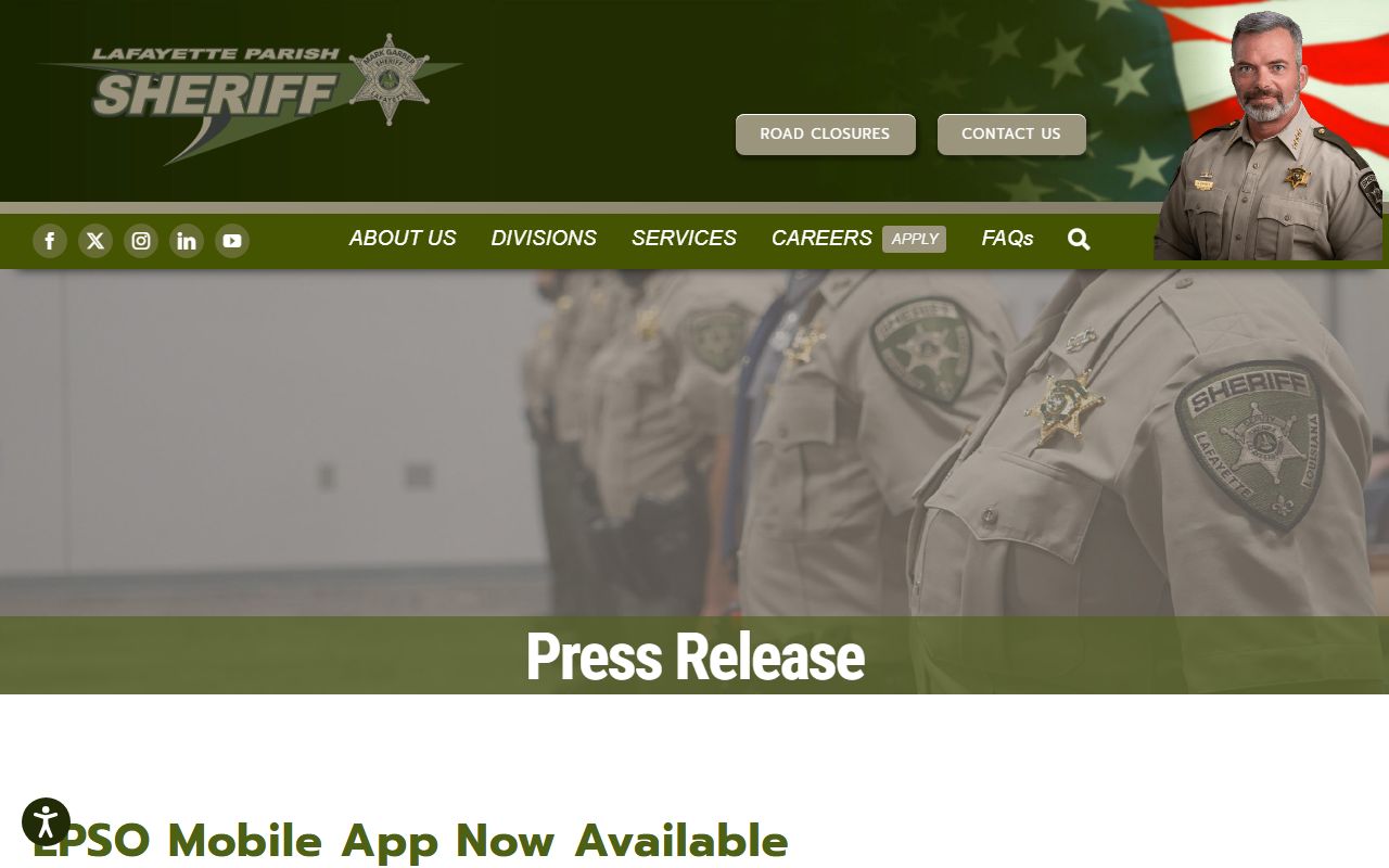 Lafayette Parish arrest records LPSO mobile app announcement