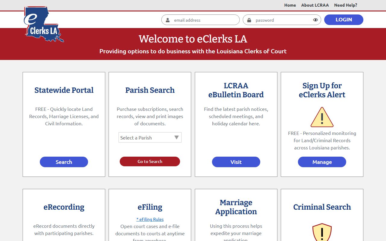 Lafayette Parish court records eClerks LA index
