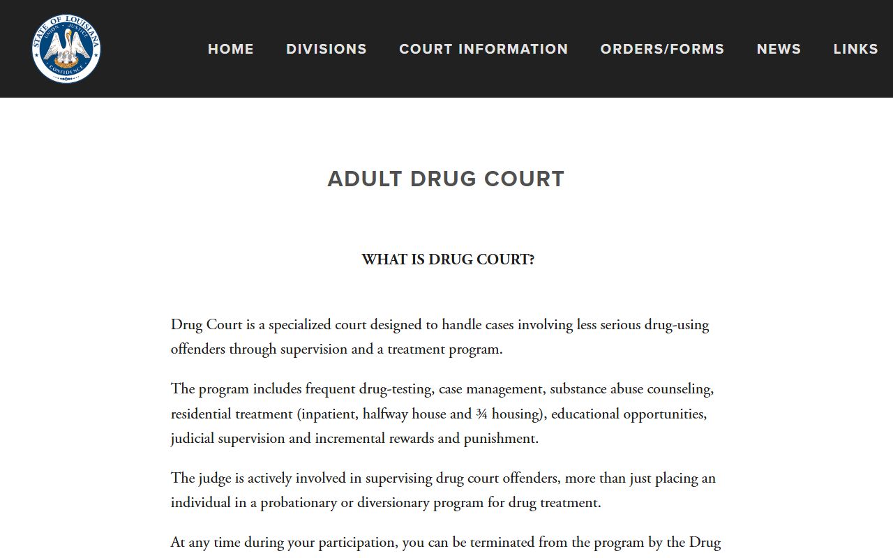 Lafayette Parish District Court Adult Drug Court records