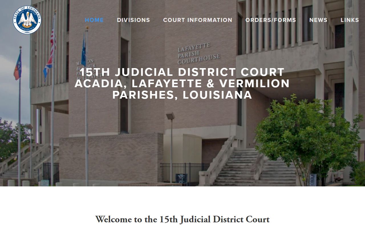 Lafayette Parish court records 15th Judicial District Court homepage