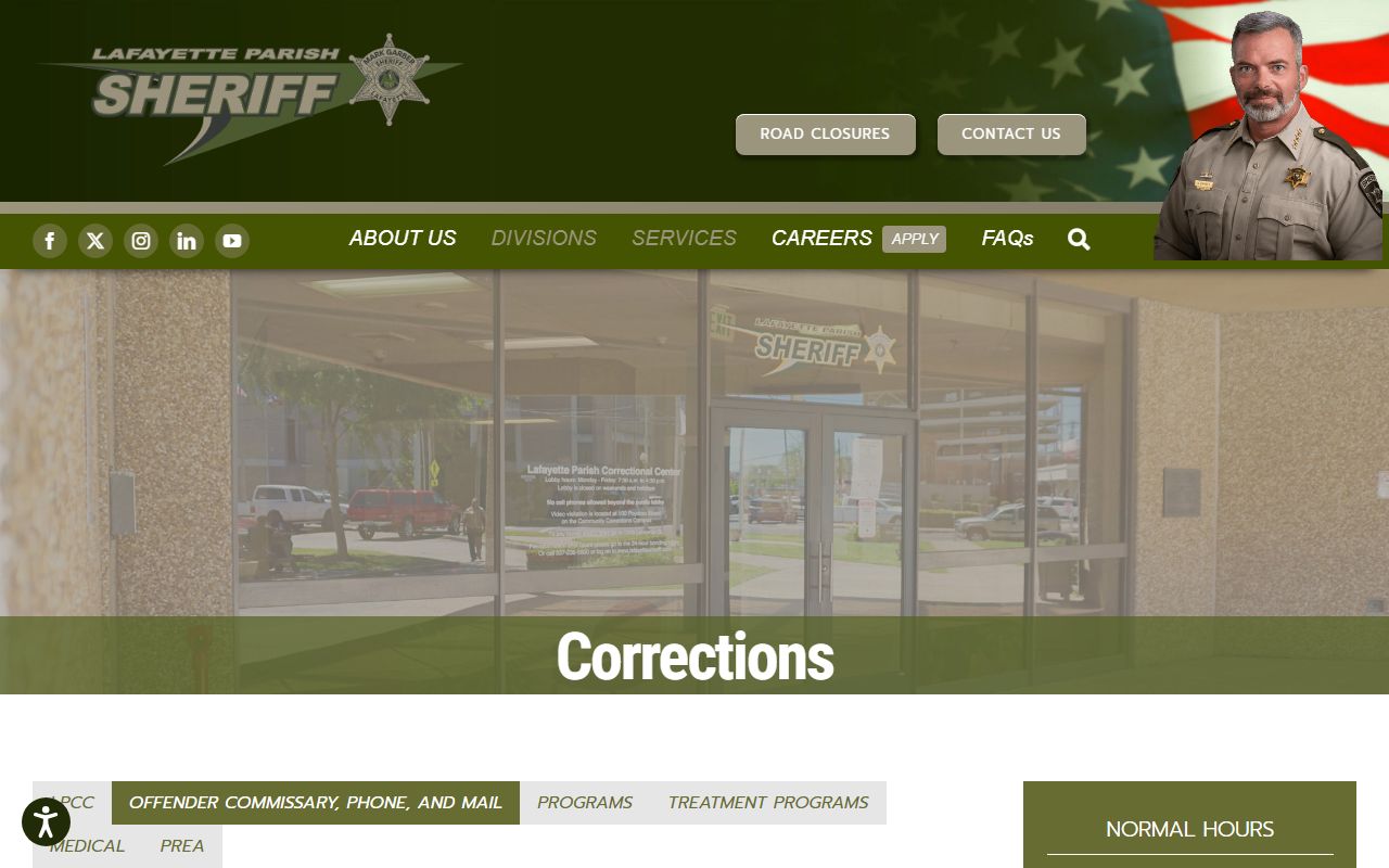 Lafayette Parish inmate records LPSO commissary phone mail and visits