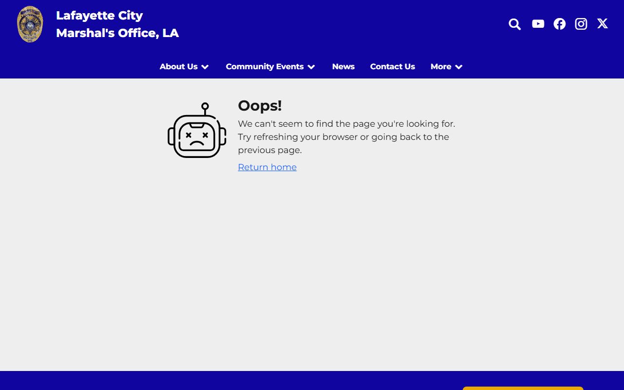 Lafayette Parish warrant records City Marshal warrant lookup